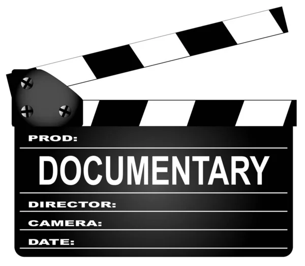 Typical Movie Clapperboard Legend Documentary Isolated White — Stock Vector