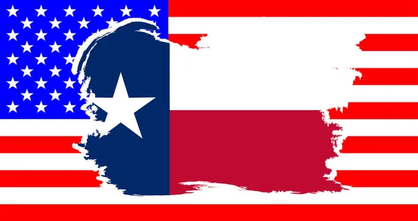 Bandera Del Estado Estadounidense Texas Con Una Frontera Grunge Blanco — Archivo Imágenes Vectoriales