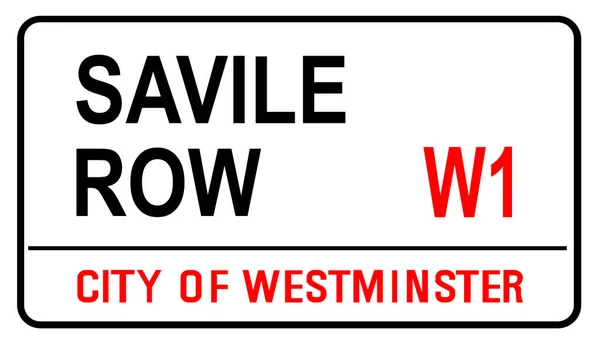 Het Straatnaambord Van Savile Row Het Beroemde Straatbord Londen Engeland — Stockvector