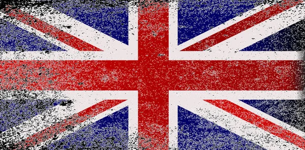 Bandiera Union Jack Della Gran Bretagna Con Grunge Pesante — Vettoriale Stock
