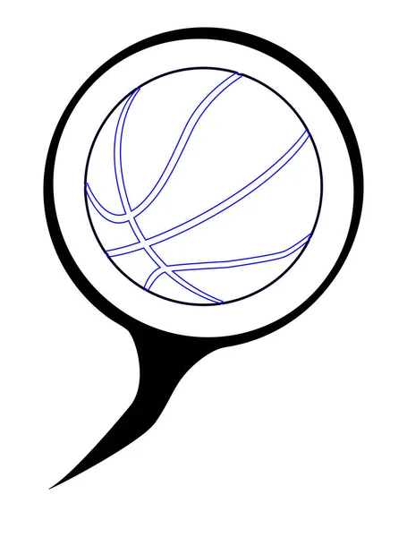 Basketball Speech Bubble Set White Background — Stock Vector