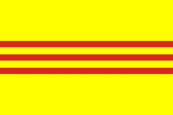 Bandera Nacional Anterior Amarillo Con Rayas Rojas Del Estado Vietnam — Vector de stock