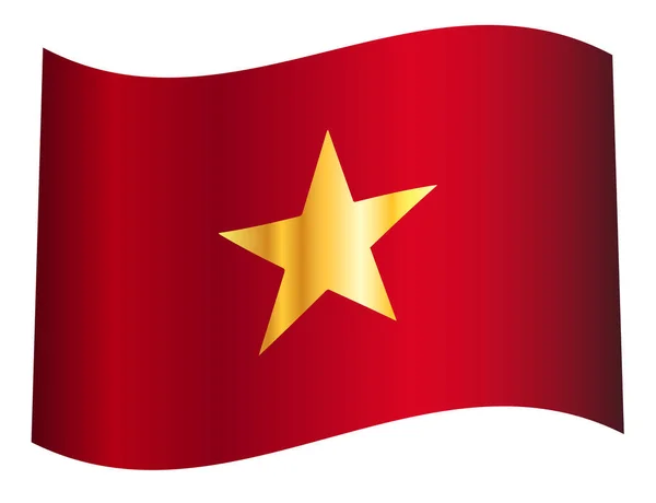 Bandeira Nacional Vietnã Acenando Sobre Fundo Branco — Vetor de Stock
