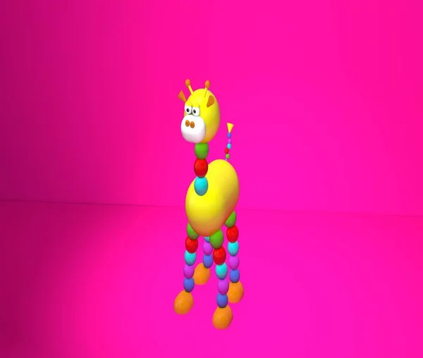 Isolated 3D illustration. Funny giraffe. Abstraction. 