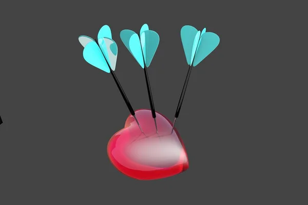 İzole edilmiş üç boyutlu görüntü. Dart ile yaratıcı tasarım kavramı.