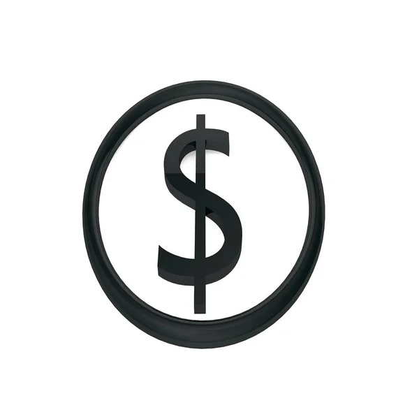 İzole edilmiş üç boyutlu çizimler. Siyah sembol beyaz arka planda daire çiziyor. Soyutlama.