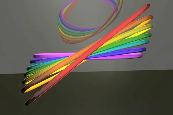 3 boyutlu illüstrasyon. Duvar kağıdındaki gökkuşağının deseni.