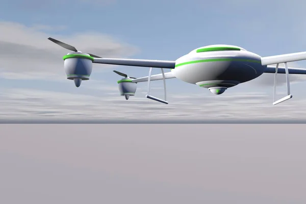 Quadcopter ile izole edilmiş 3d illüstrasyon.