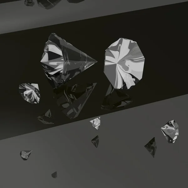 3 boyutlu illüstrasyon. Elmasların arka planı