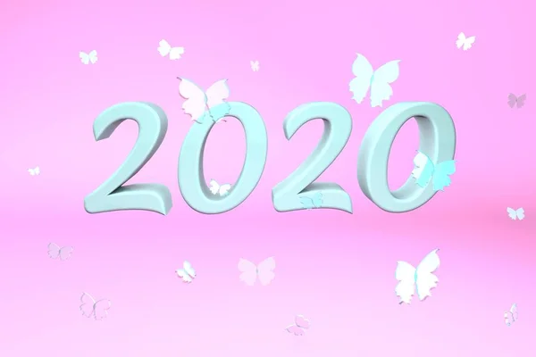 Izolovaný Obraz Číslem 2020 — Stock fotografie