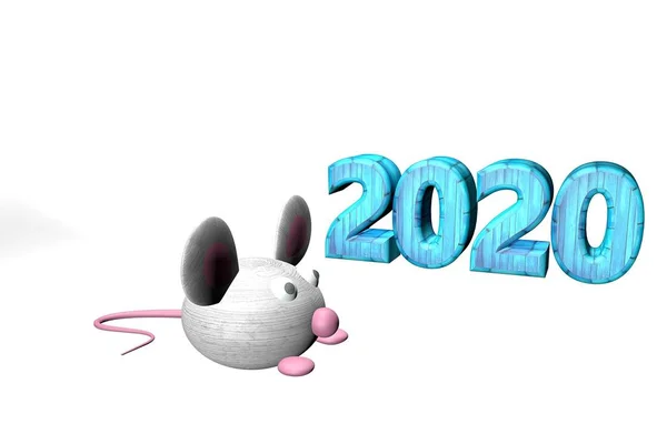 带有编号2020的分离3D图像 — 图库照片