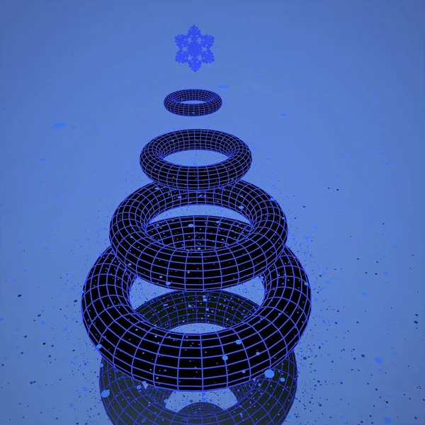 İzole edilmiş 3D görüntü. Noel ağacı ile yaratıcı tasarım kavramı..