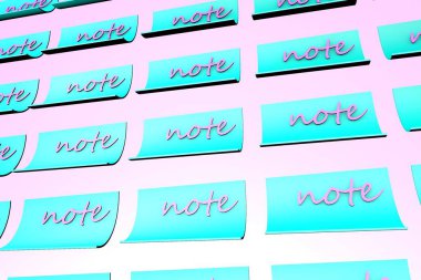 İzole edilmiş 3d görüntü. Notla birlikte yaratıcı tasarım kavramı..