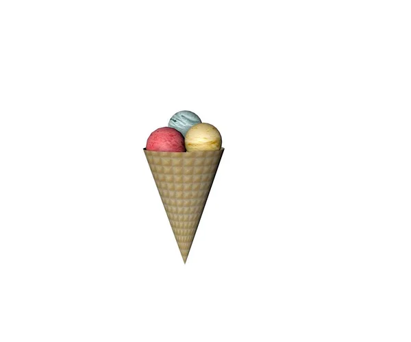 Illustration Ice Cream Cone — Stock Photo, Image