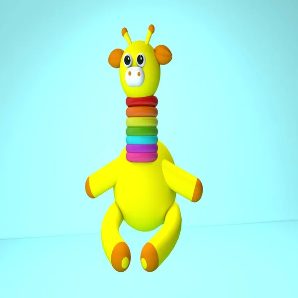 Isolated 3D illustration. Funny giraffe. Abstraction.