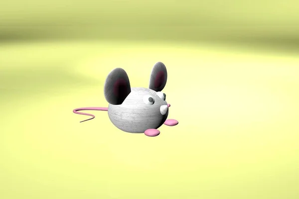 Isolated 3D illustration with Funny mouse