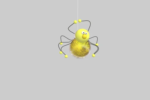 Isolated 3D illustration. Funny spider. Abstraction. 