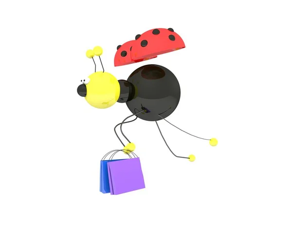 Isolated Illustration Funny Ladybug — Stok fotoğraf
