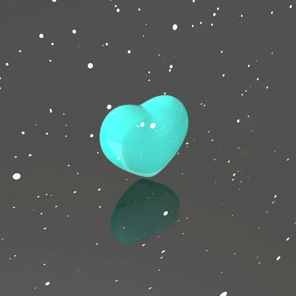 3d illustration with with hearts. 