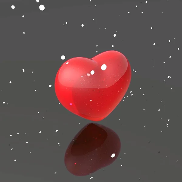 3d illustration with with hearts. 