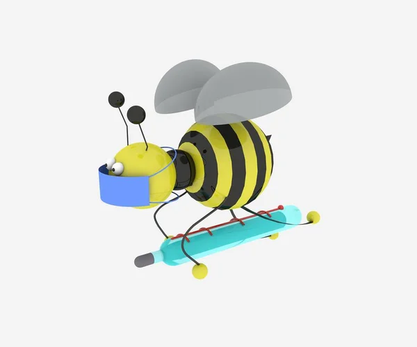 İzole edilmiş üç boyutlu görüntü. COVID-19 ile yaratıcı tasarım kavramı