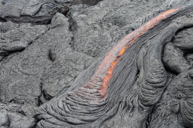 Close up lava flow in lava field  clipart