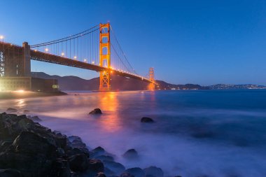 Golden Gate Bridge after sunset