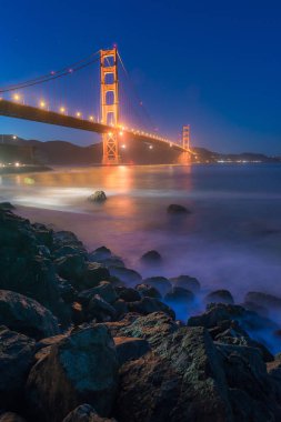 Golden Gate Bridge after sunset