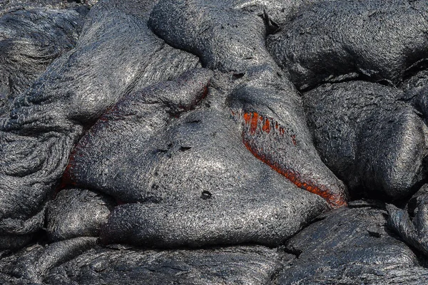 Close-up van de lavastroom in lava veld — Stockfoto