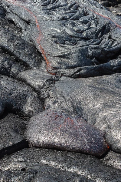 Nahaufnahme von Lavastrom im Lavafeld — Stockfoto