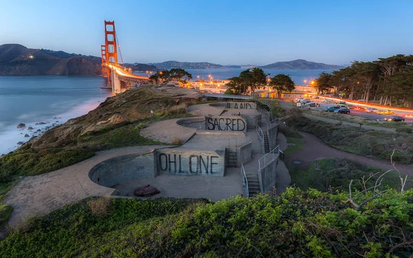 Golden Gate Bridge after sunset — Stok fotoğraf