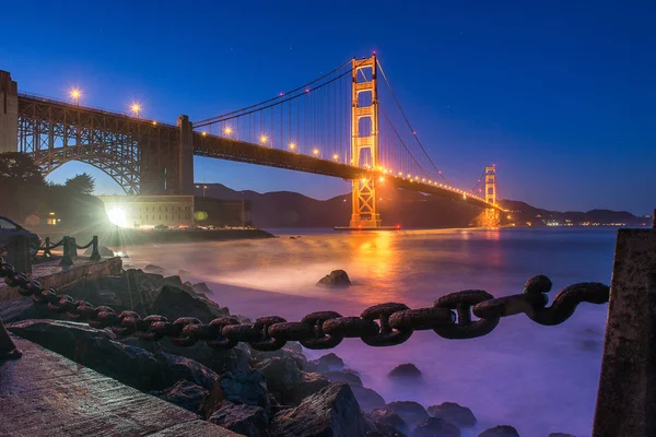 Golden Gate Bridge after sunset — Stok fotoğraf