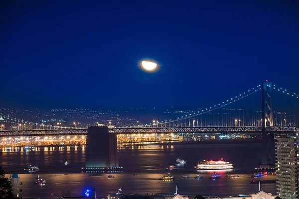 Super Moon over San Francisco — Stock Photo, Image