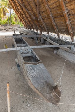 Antik köy Hawaiin Pu'uhonua O Honaunau Ulusal HIST