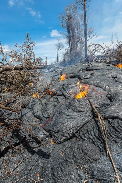 Campo de lava en el Parque Nacional Vocalnoes Hawaii — Foto de Stock