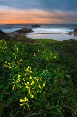 Sutro banyoları günbatımı, San Francisco California