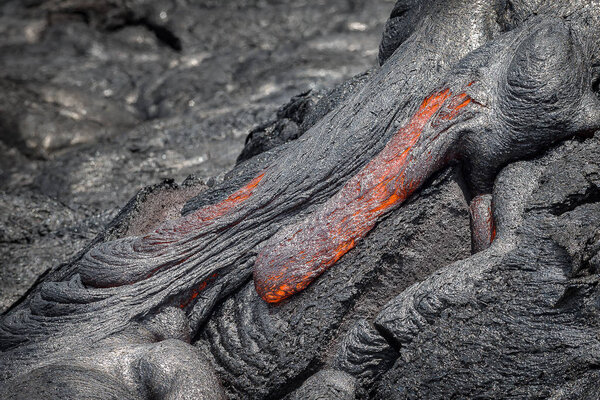 Magma in Lava field on Big Island Hawaii