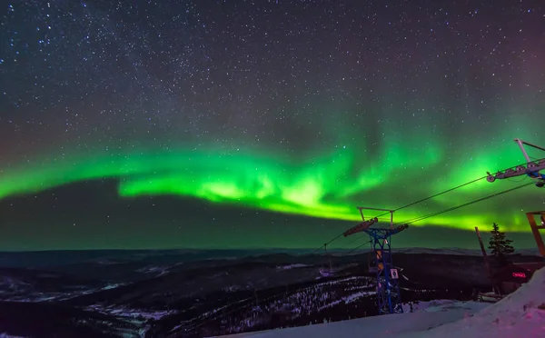 Aurora, otroliga natur ljus i Alaska — Stockfoto