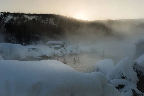 Fonte termal de Chena no inverno, Alasca Fotografia De Stock