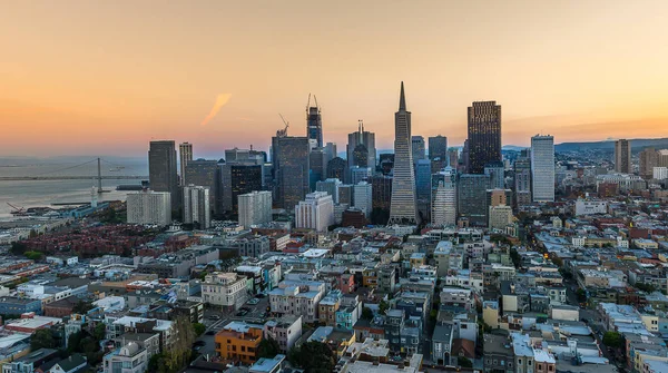 鸟瞰市中心旧金山 免版税图库照片