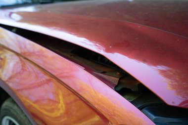 Auto accident involving two cars on a city street - Image