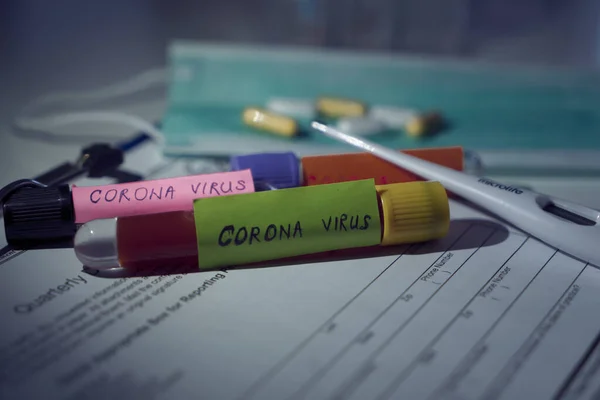 Koronavirüs Karantinası Kavramı Mers Cov Roman Coronavirus 2019 Ncov Pozitif — Stok fotoğraf