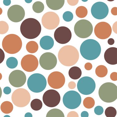 Beyaz bir arkaplanda renklendirilmiş kaotik daire kusursuz desen.