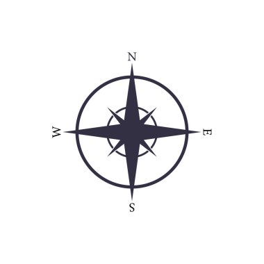Basit vektör denizcilik Compas simgesi. Navigasyon haritası işareti.