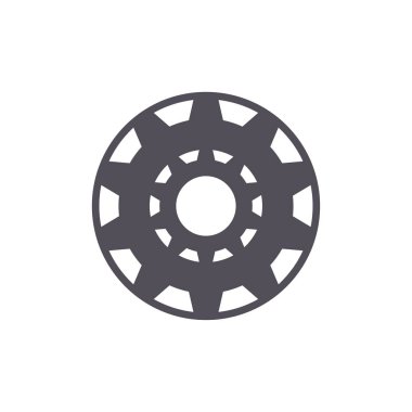 Dişliler tekerlek işareti. İş akışı prosedürünün düz dişli vektör simgesi. Ama...