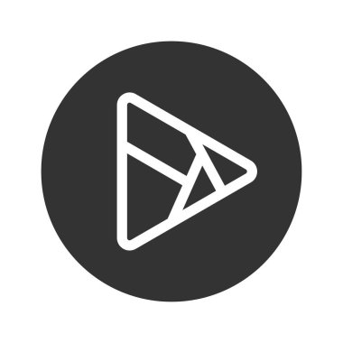 Çal düğmesi simgesi. Müzik ve video ileri tıklama şekli sembolü. Pu!