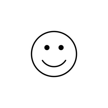 Özet gülümseme vektör simgesi. Çok mutlu yuvarlak surat gülen yüz çizgisi.