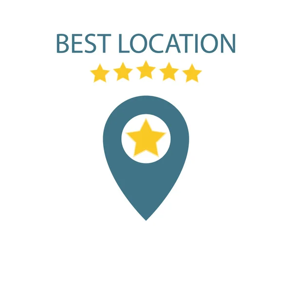Best location. 5 gold stars. Outline vector pin point direction — Stock vektor