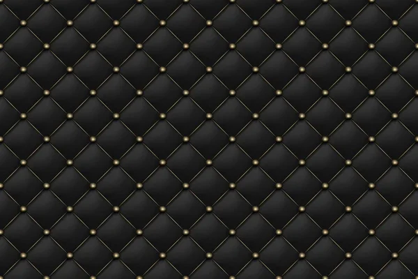 Texture cuir mat noir motif sans couture. Rembourrage de fond — Image vectorielle