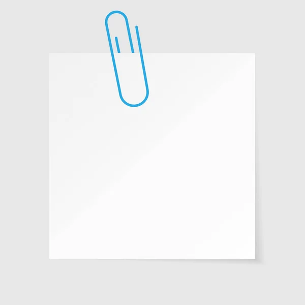 空白空白白纸上的矢量蓝色回形针. F — 图库矢量图片